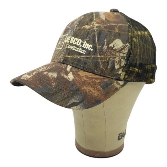 JESCO Construction Camo Mesh Strapback Cap Logo Trucker Baseball Hunting Hat - Picture 2 of 14